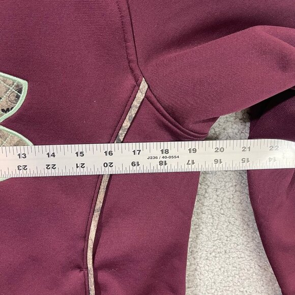 Under Armour Hoodie Women’s Medium Burgundy‎ Quilted Camouflage Camo Logo - Picture 8 of 12